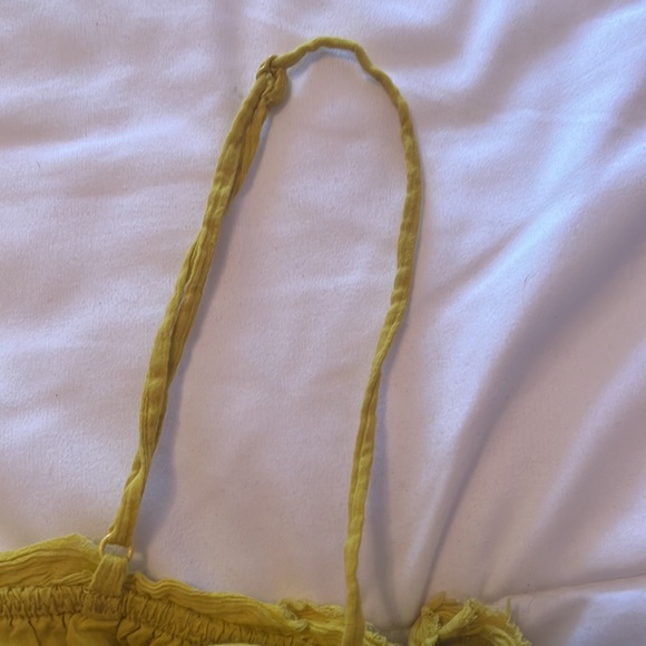 UO Liv Ruched Babydoll Cami in chartreuse, size medium - Picture 5 of 6